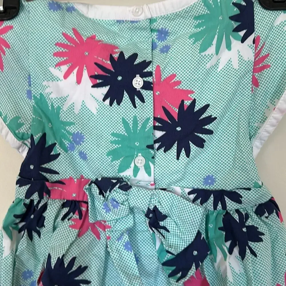 Gymboree Girl’s Cotton Green Floral Summer Dress size 2T New